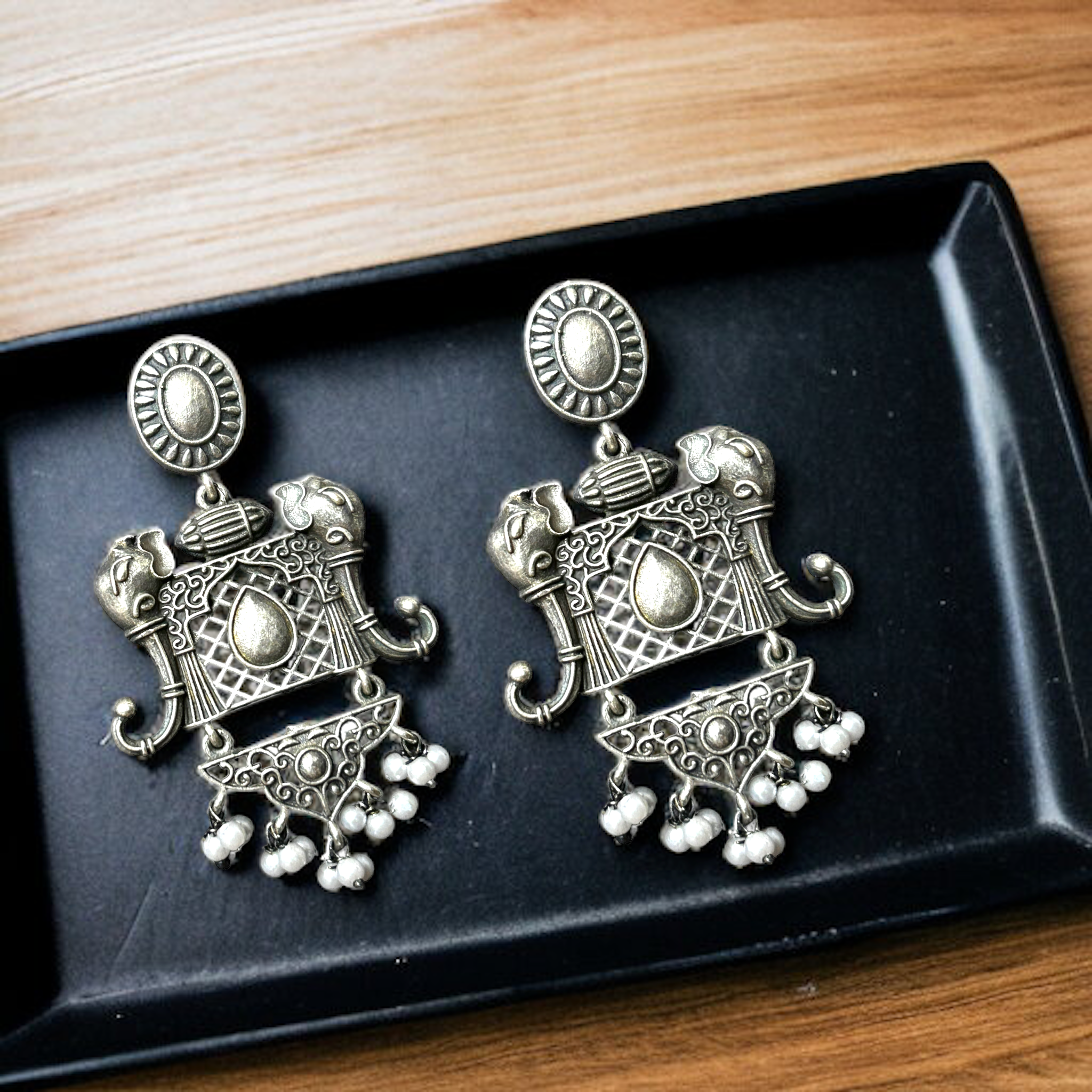 Double Peacock design Dual Tone German Silver Earrings – Simpliful Jewelry